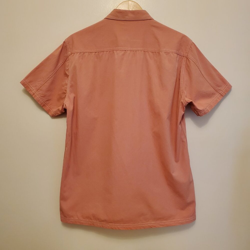 Coofandy Men’s Salmon Pink Short Sleeve Casual Button-Down Shirt - L - Picture 5 of 9